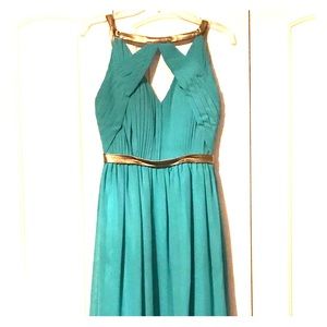 Long teal bridesmaids dress. Worn once